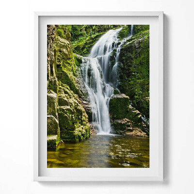 Obraz v rámu Zelený vodopád v džungli