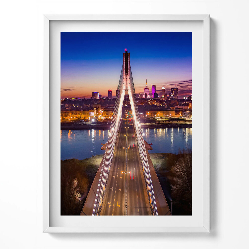 Obraz v rámu Most a město večer