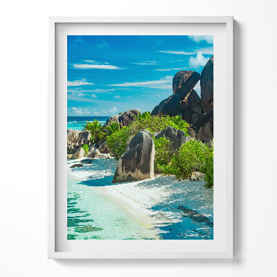 Obraz v rámu Letní krajina pláže a oceánu