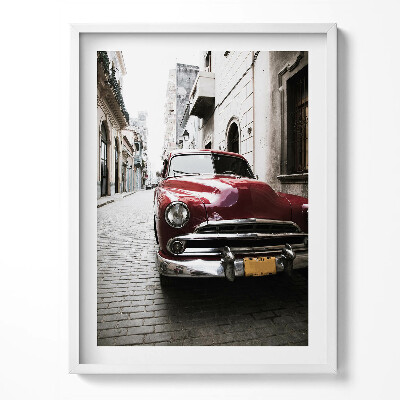 Obraz v rámu Staré červené auto