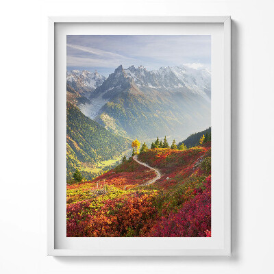 Obraz v rámu Krajina hor a barevných luk