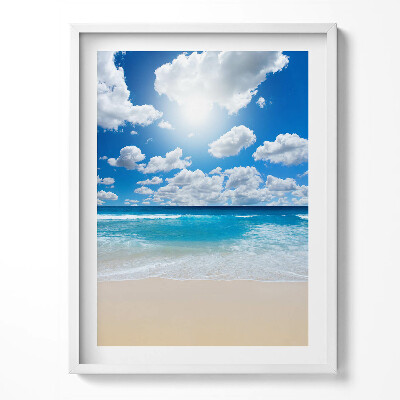 Obraz v rámu Pláž, moře a horizont