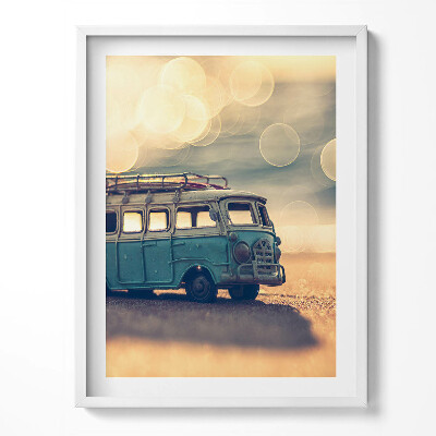 Obraz v rámu Camper na pláži