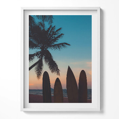 Obraz v rámu Surfování na tropické pláži