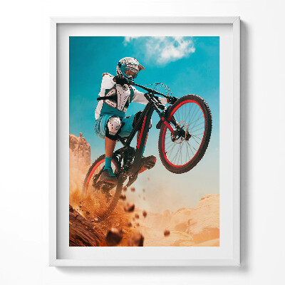 Obraz v rámu Jízda na motorce v poušti