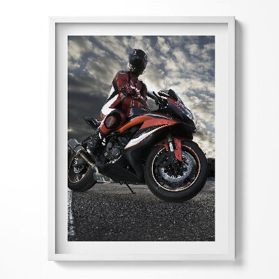 Obraz v rámu Muž na motorce