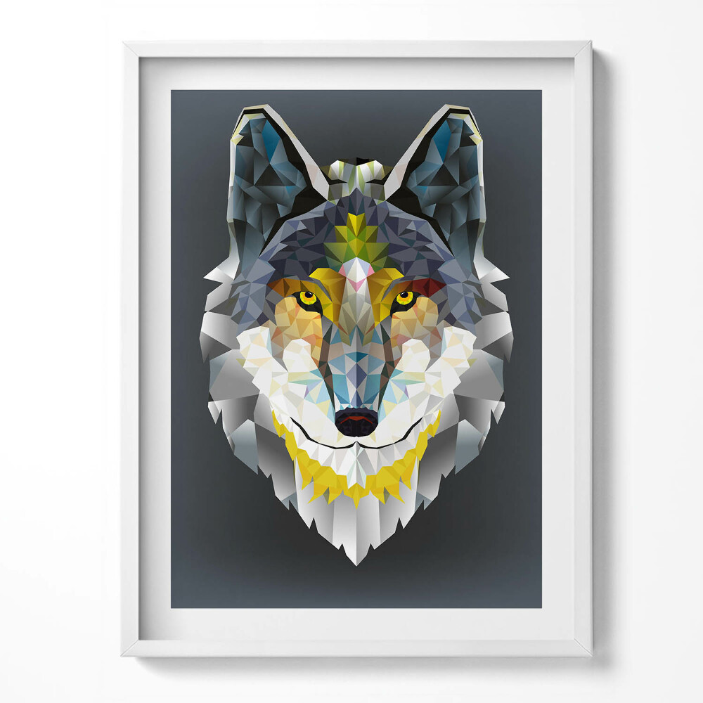 Obraz v rámu Vlčí hlava