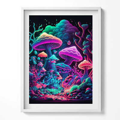 Obraz v rámu Neonové houby