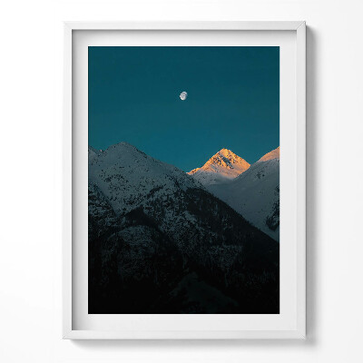 Obraz v rámu Západ slunce v horách