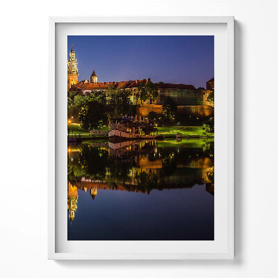 Obraz v rámu Wawel v noci, Visla