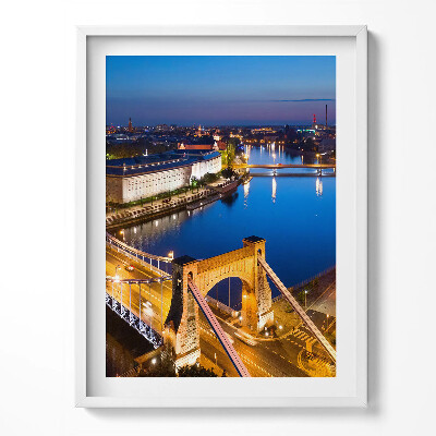 Obraz v rámu Město v noci Wrocław