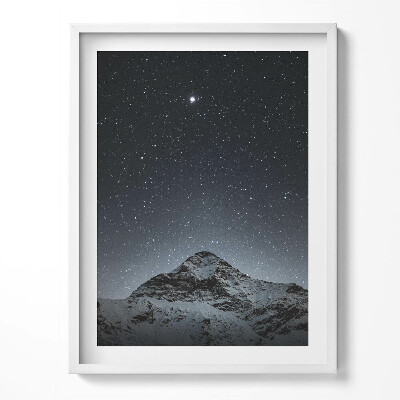 Obraz v rámu Hora za hvězdné noci