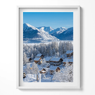 Obraz v rámu Položte sníh v Alpách