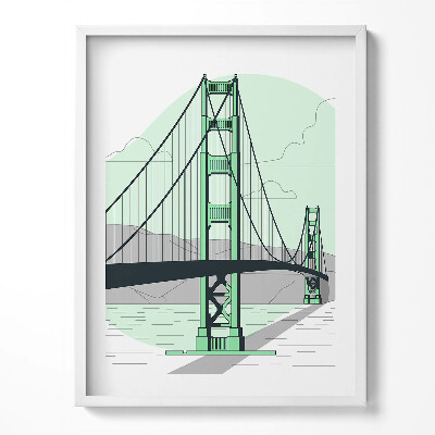 Obraz v rámu Kresba mostu Golden Gate