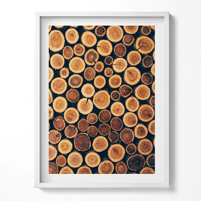 Obraz v rámu Dřevěné pařezy