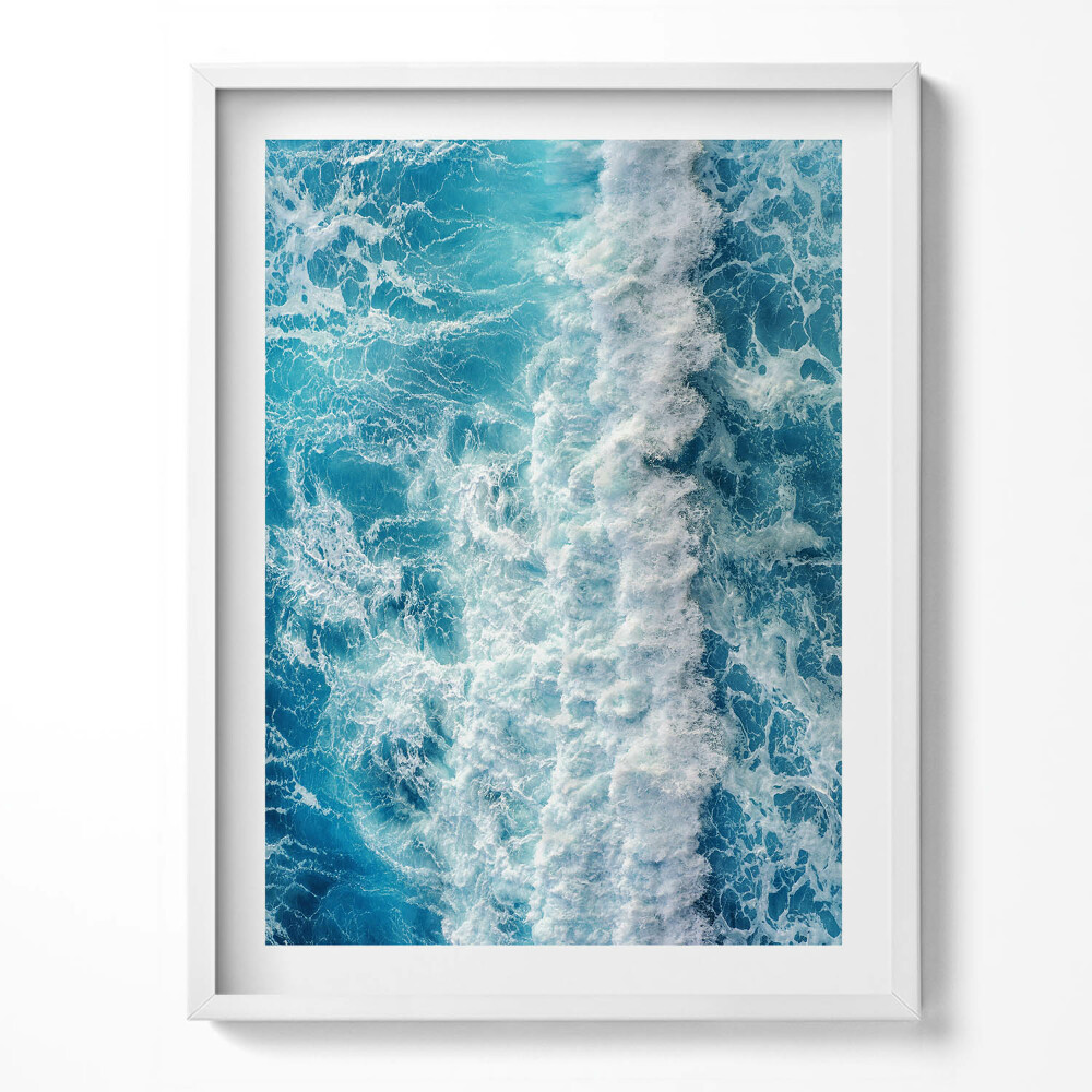 Obraz v rámu Letecký pohled na vlnu oceánu