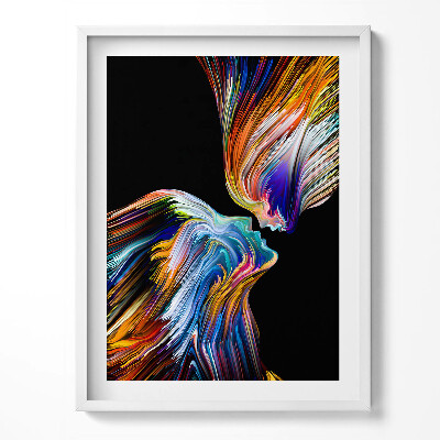 Obraz v rámu Abstraktní barevné lidské tváře