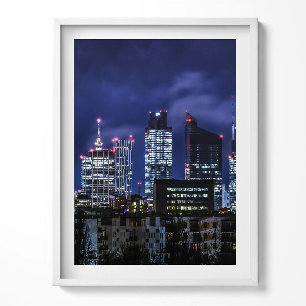 Obraz v rámu Městské budovy v noci