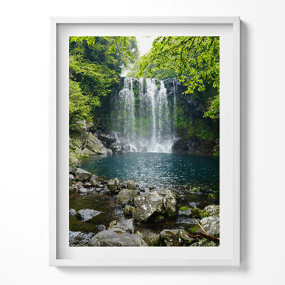 Obraz v rámu Vodopád a řeka mezi stromy