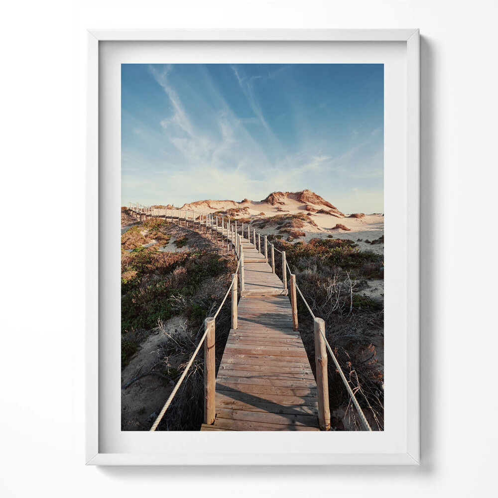 Obraz v rámu Letní krajina a dřevěná cesta