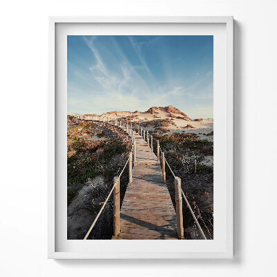 Obraz v rámu Letní krajina a dřevěná cesta