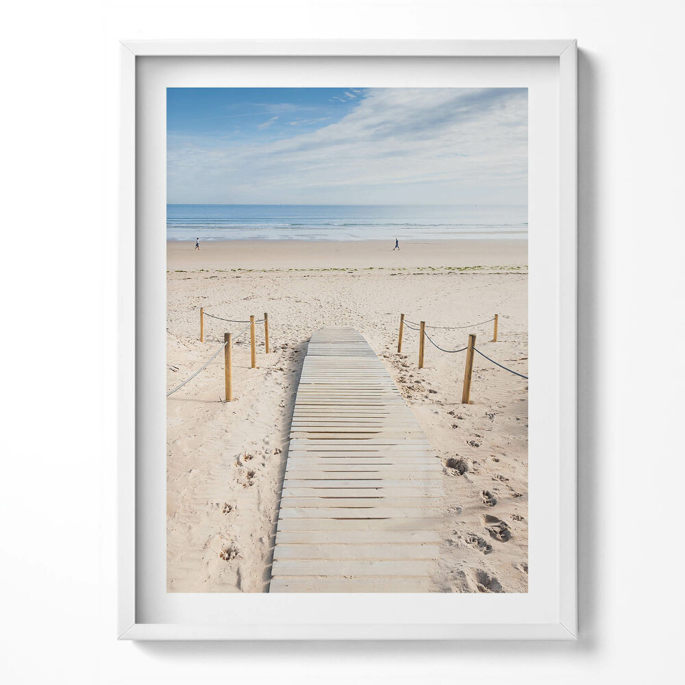 Obraz v rámu Dřevěná cesta na písku