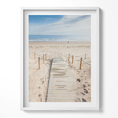 Obraz v rámu Dřevěná cesta na písku