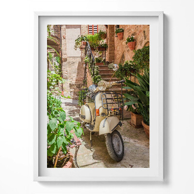 Obraz v rámu Motocykl v italské ulici
