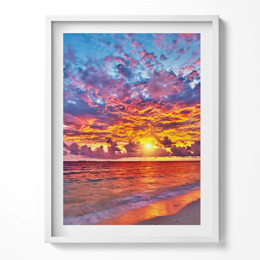 Obraz v rámu Západ slunce nad mořem