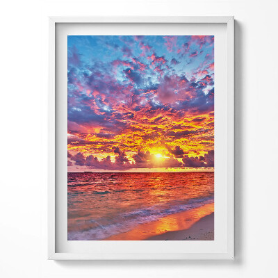 Obraz v rámu Západ slunce nad mořem