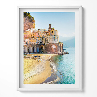 Obraz v rámu Nábřeží s pláží a moře Itálie