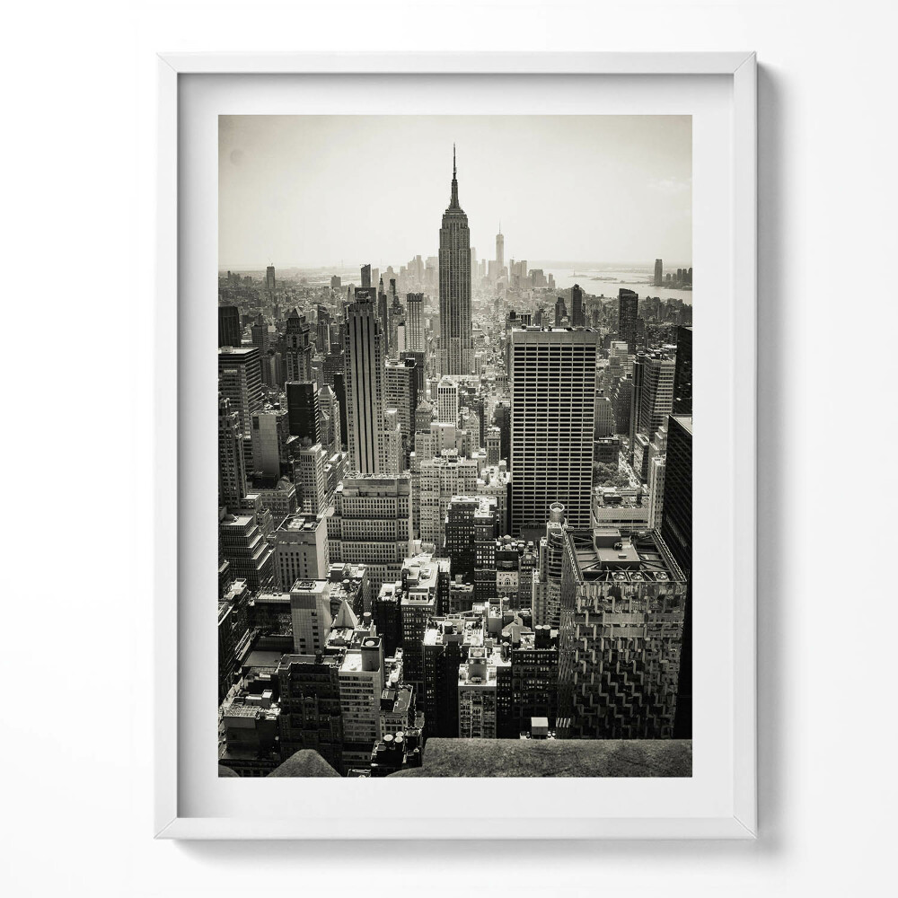 Obraz v rámu Černobílý pohled na New York City