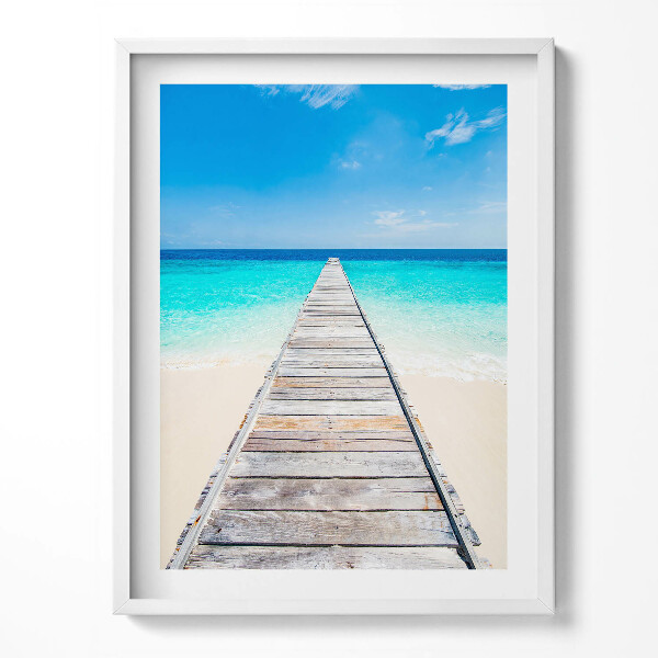 Obraz v rámu Krajina dřevěného mola a oceánu