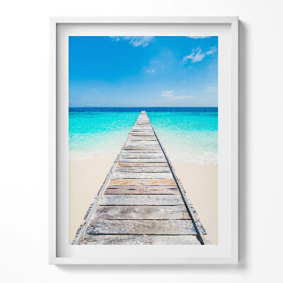 Obraz v rámu Krajina dřevěného mola a oceánu