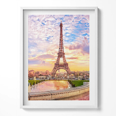 Obraz v rámu Romantický pohled na Eiffelovu věž v Paříži