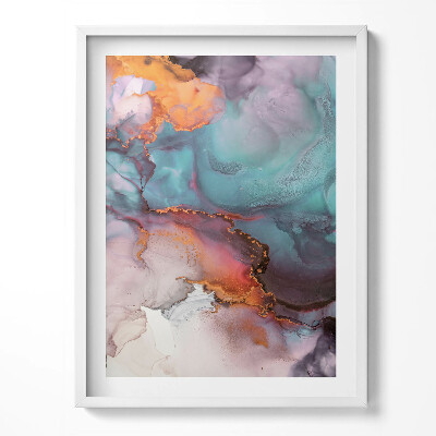 Obraz v rámu Tekutá abstrakce se zlatem