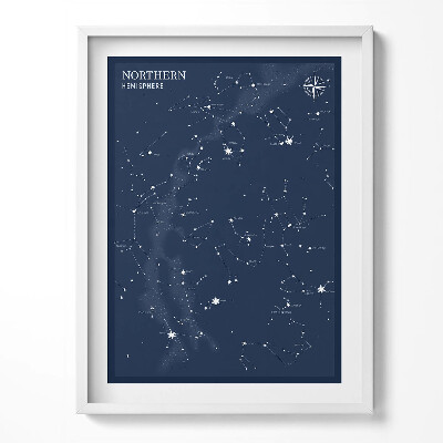 Obraz v rámu Ilustrace souhvězdí na obloze severní polokoule