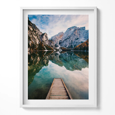 Obraz v rámu Výhled na hory, jezero a lesy