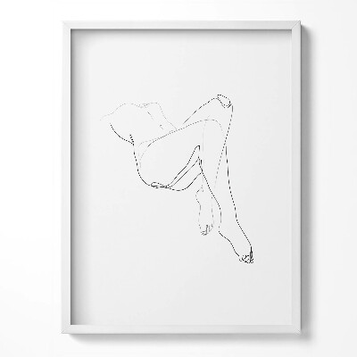 Obraz v rámu Čárová grafika ženského těla