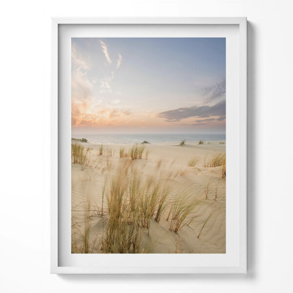 Obraz v rámu Boho krajina jemných trav na moři a obloze