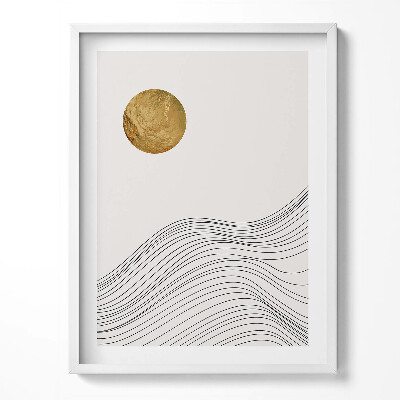 Obraz v rámu Boho abstraktní minimalistické tvary se zlatem