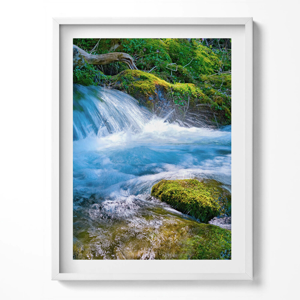 Obraz v rámu Zurčící potok v lese