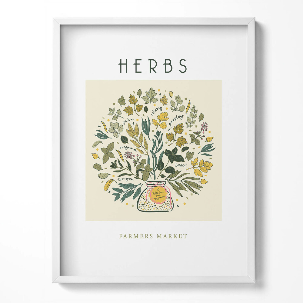 Obraz v rámu Byliny ilustrace