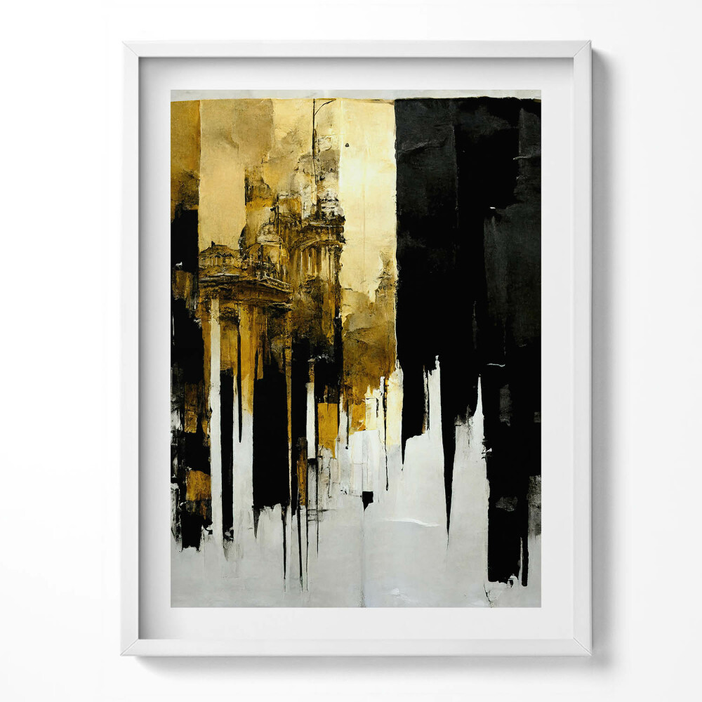 Obraz v rámu Abstraktní umění se zlatem