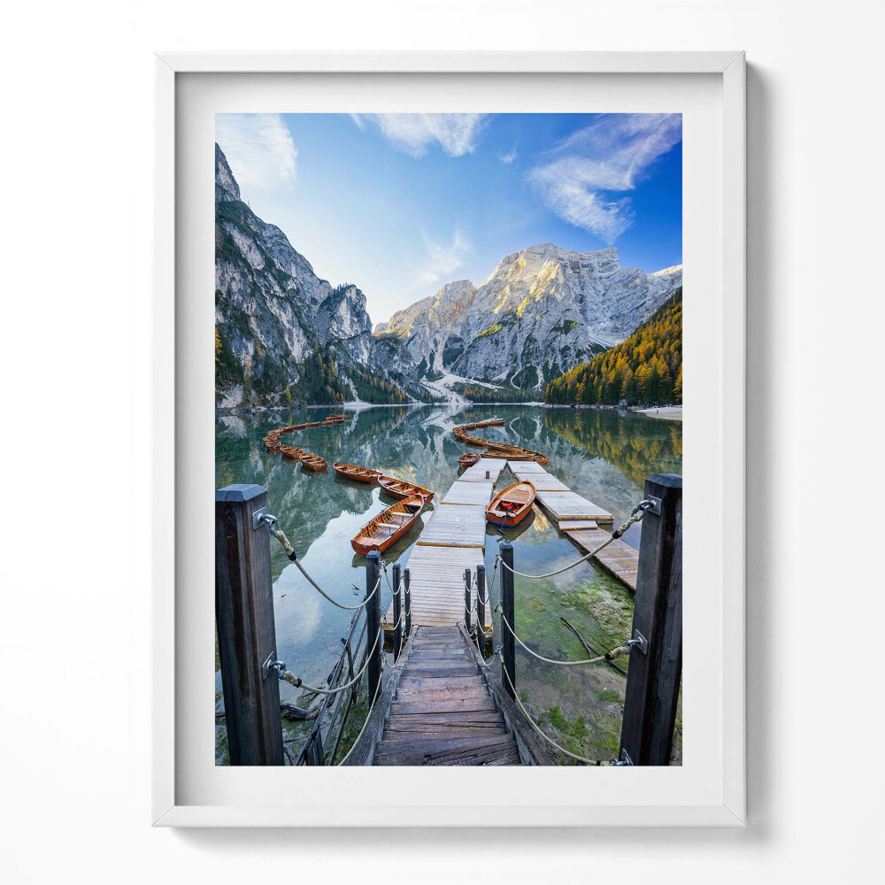 Obraz v rámu Lodě na horské jezero