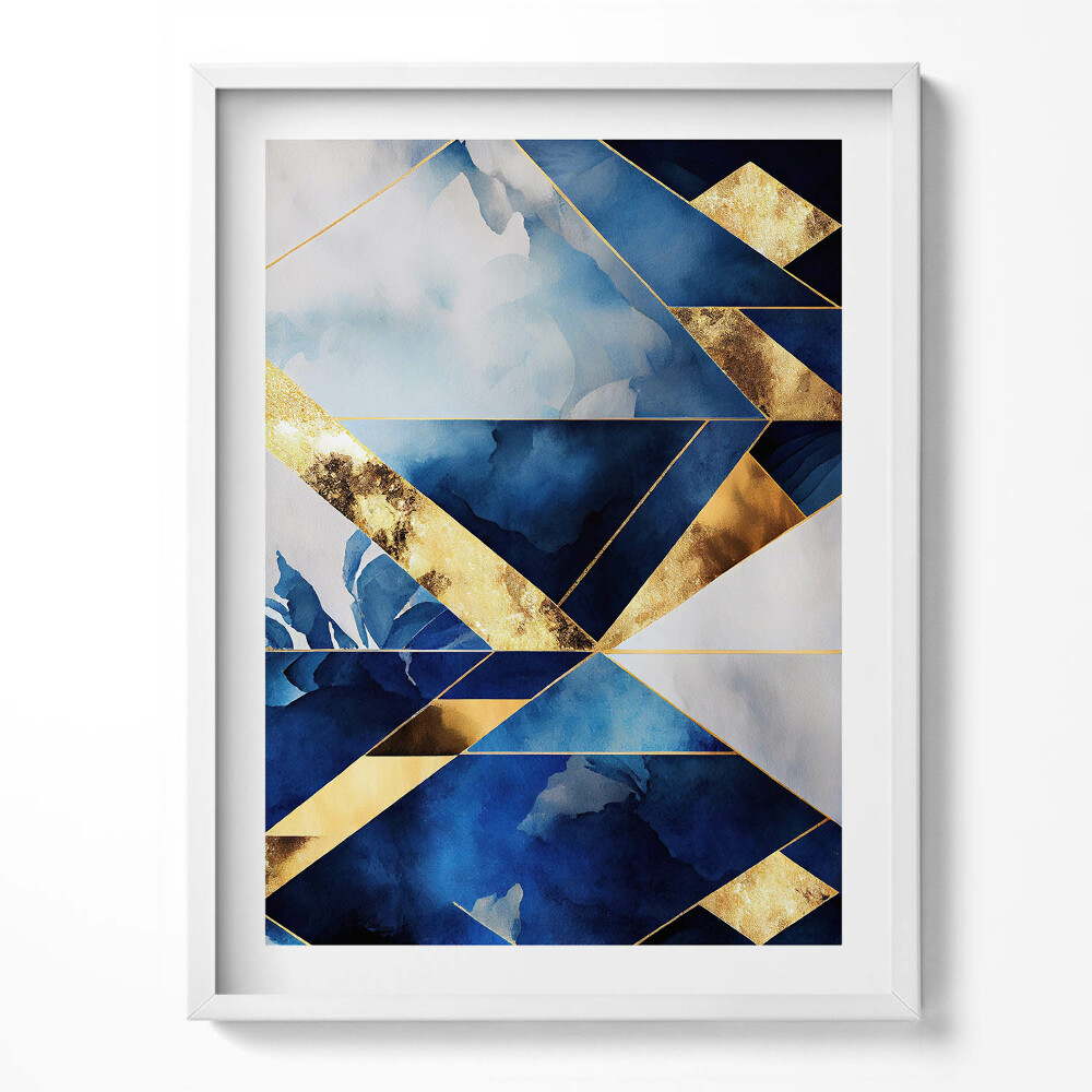 Obraz v rámu Geometrické kompozice se zlatem