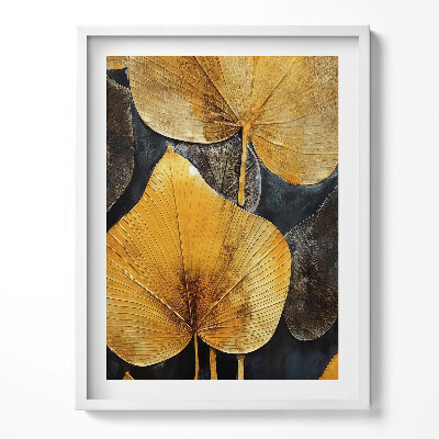 Obraz v rámu Zlaté glamour listy