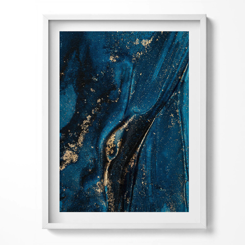 Obraz v rámu Tekutá abstrakce s částicemi zlata