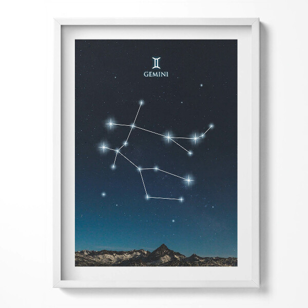 Obraz v rámu Zodiac souhvězdí Blíženci
