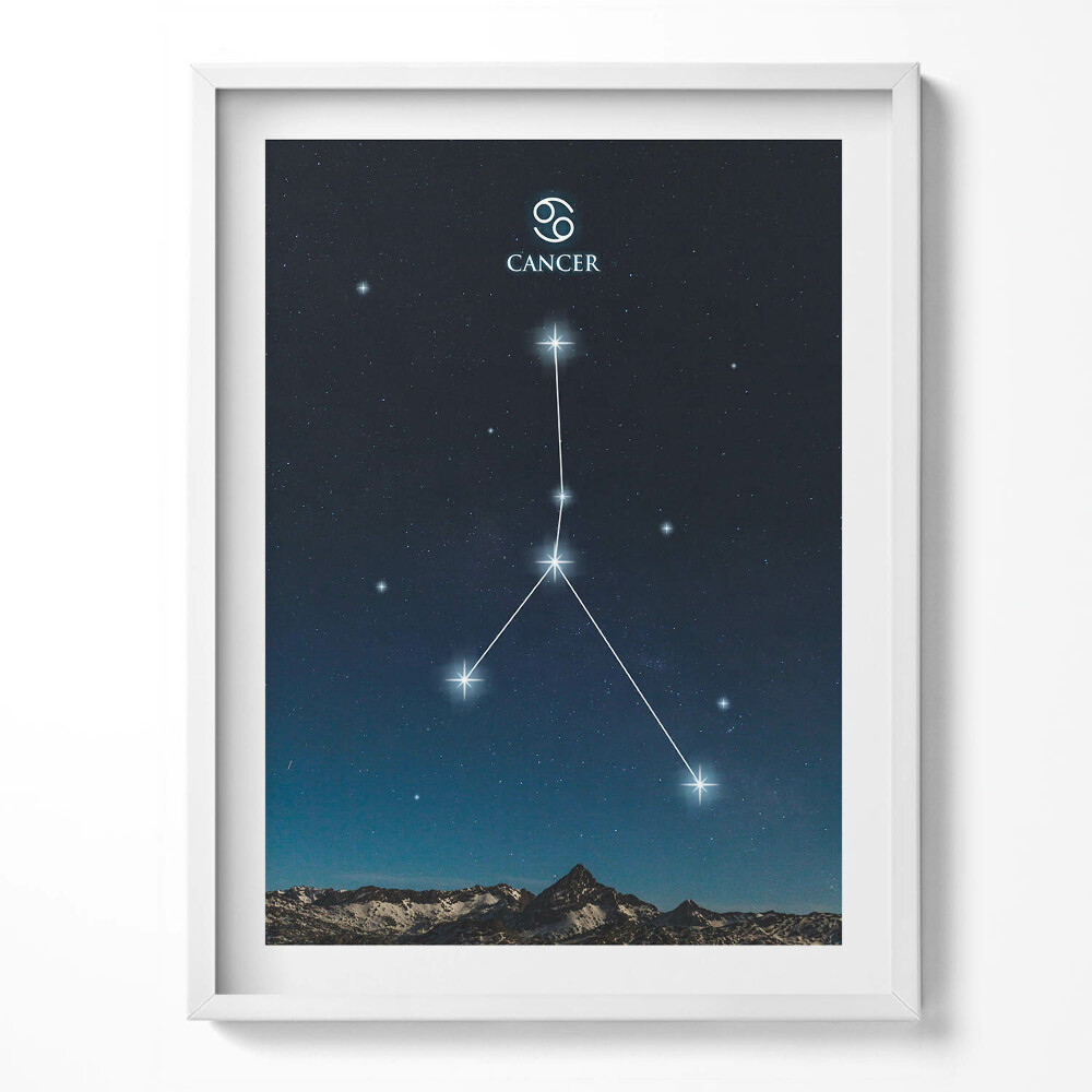 Obraz v rámu Rak souhvězdí zvěrokruhu